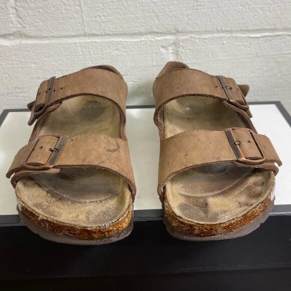 Birkenstock Milano Brown Nubuck Leather Slingback Sandals Women's 37 EU/6 US - Picture 1 of 9